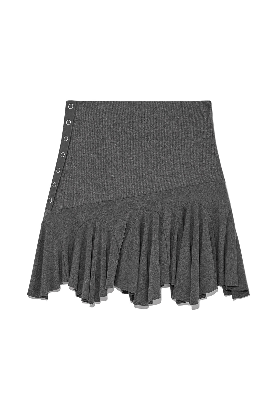 Matin Kim Unbalance Flare Folding Skirt — Charcoal