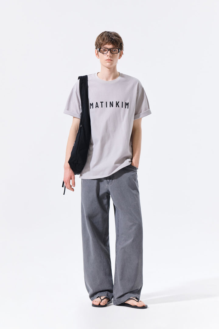 Matin Kim Side Tab Washed Cotton Pants — Charcoal