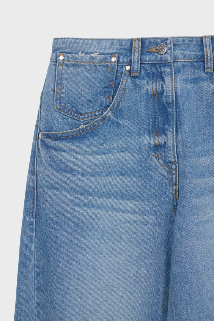 KIMMATIN Twisted Seam Denim Pants — Blue