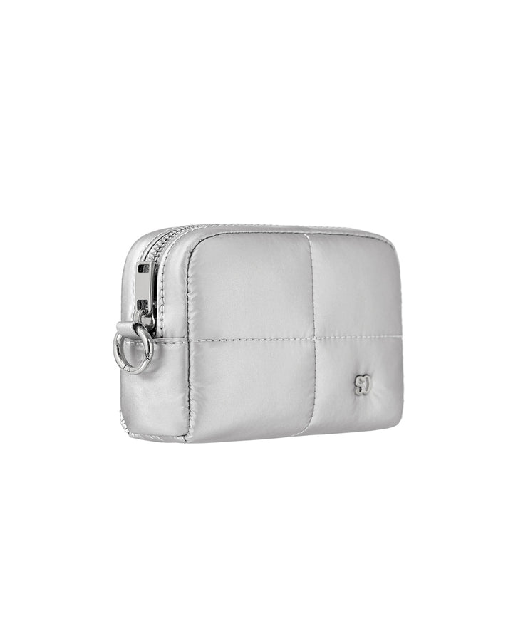 Stand Oil Bubble Pouch — Quilted Nylon Mini — Silver