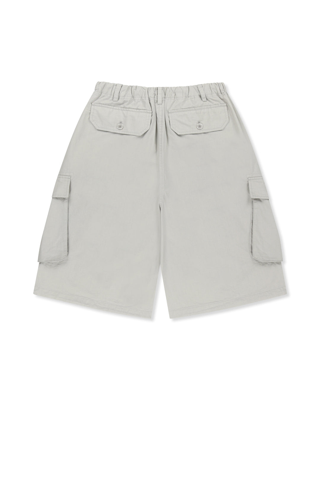 Matin Kim Washed Cotton Patch Pocket Bermudas — Light Grey