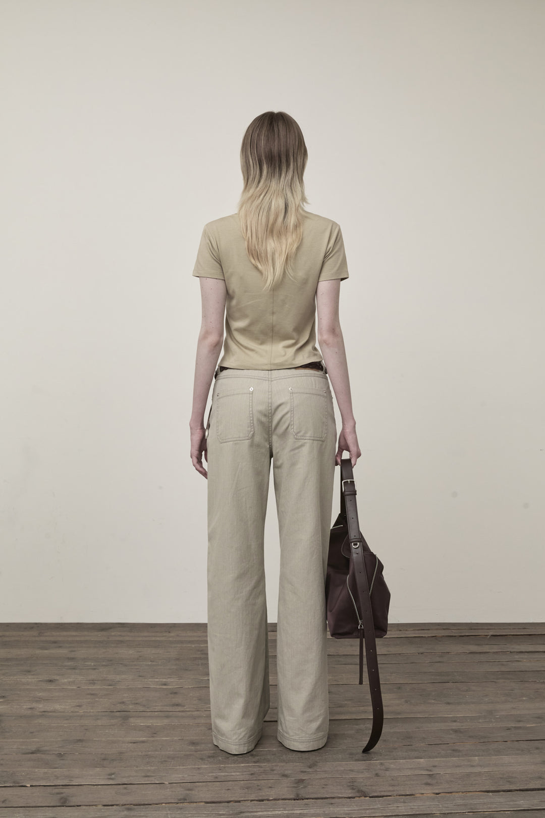 Matin Kim Side Pintuck Point Pants — Beige