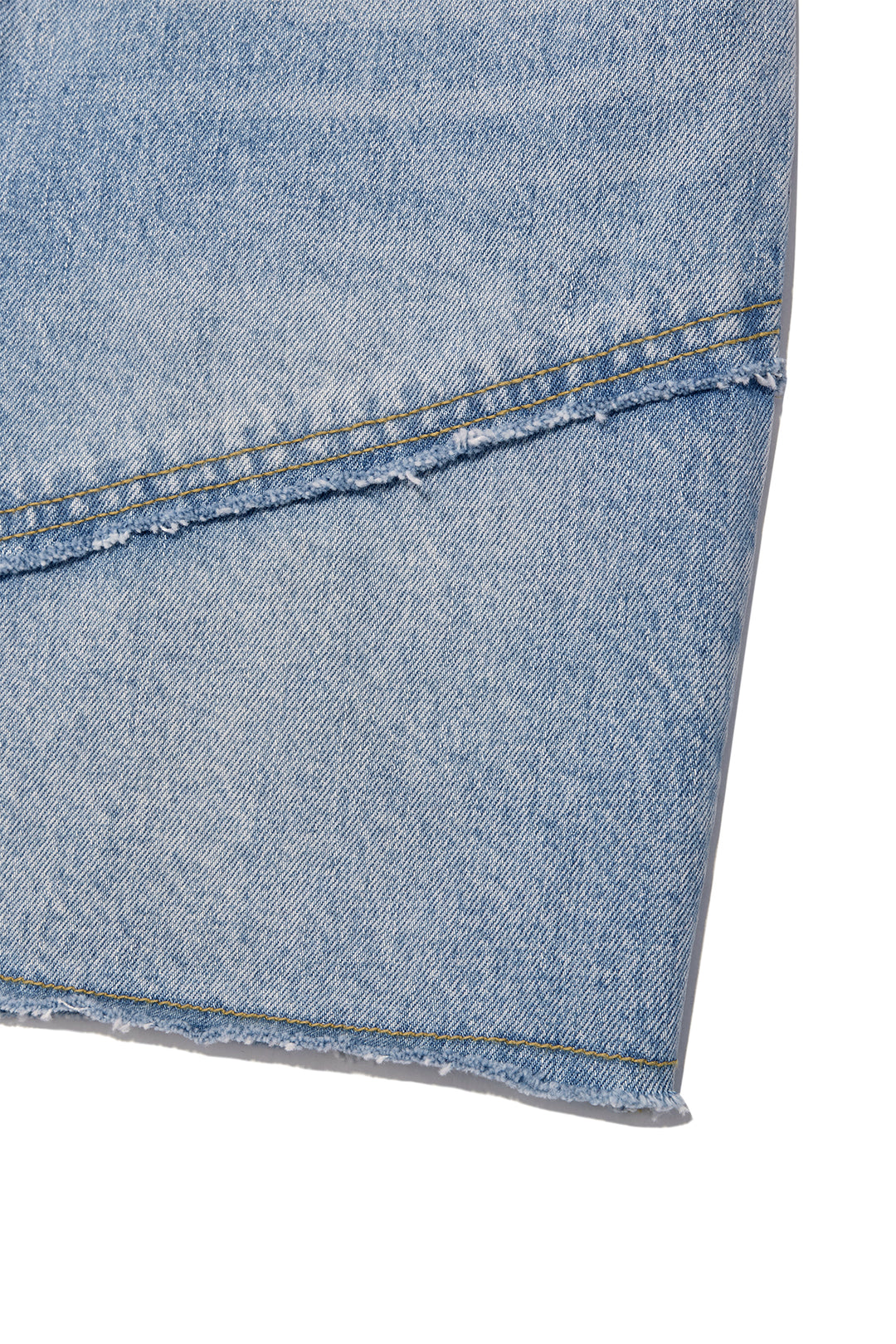 Matin Kim Cut Line Point Denim Shorts — Blue