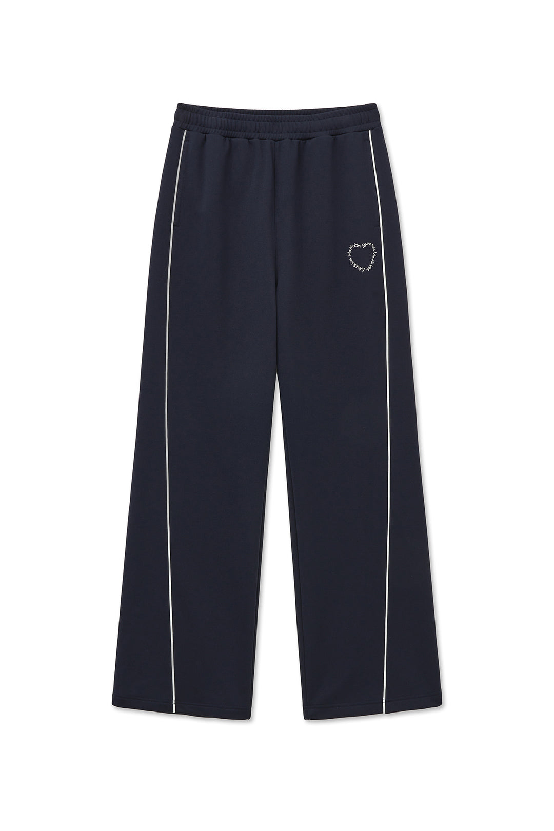 Matin Kim Heart Logo Track Pants — Navy blue