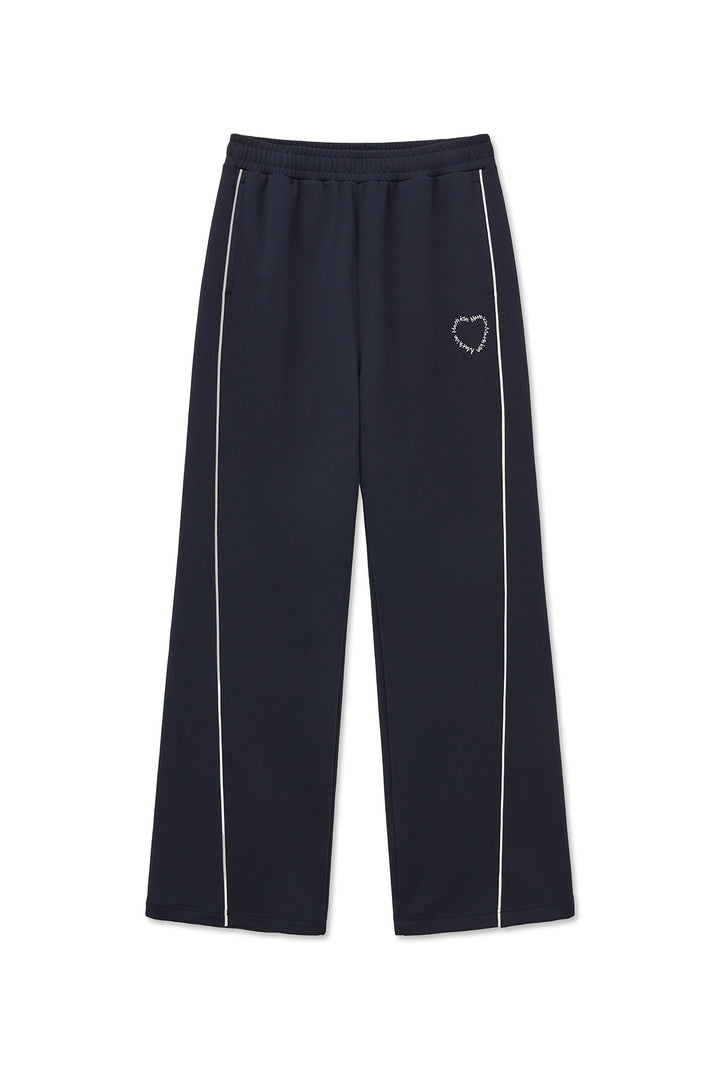 Matin Kim Heart Logo Track Pants — Navy blue