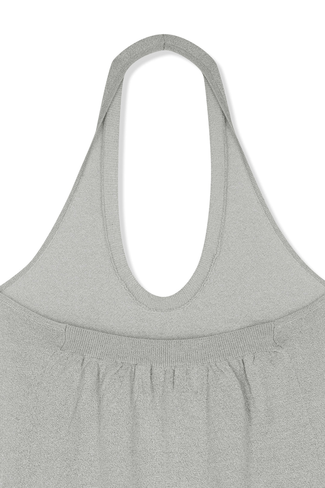 Matin Kim Layered Tie Halter Neck Knit Top — Light Grey