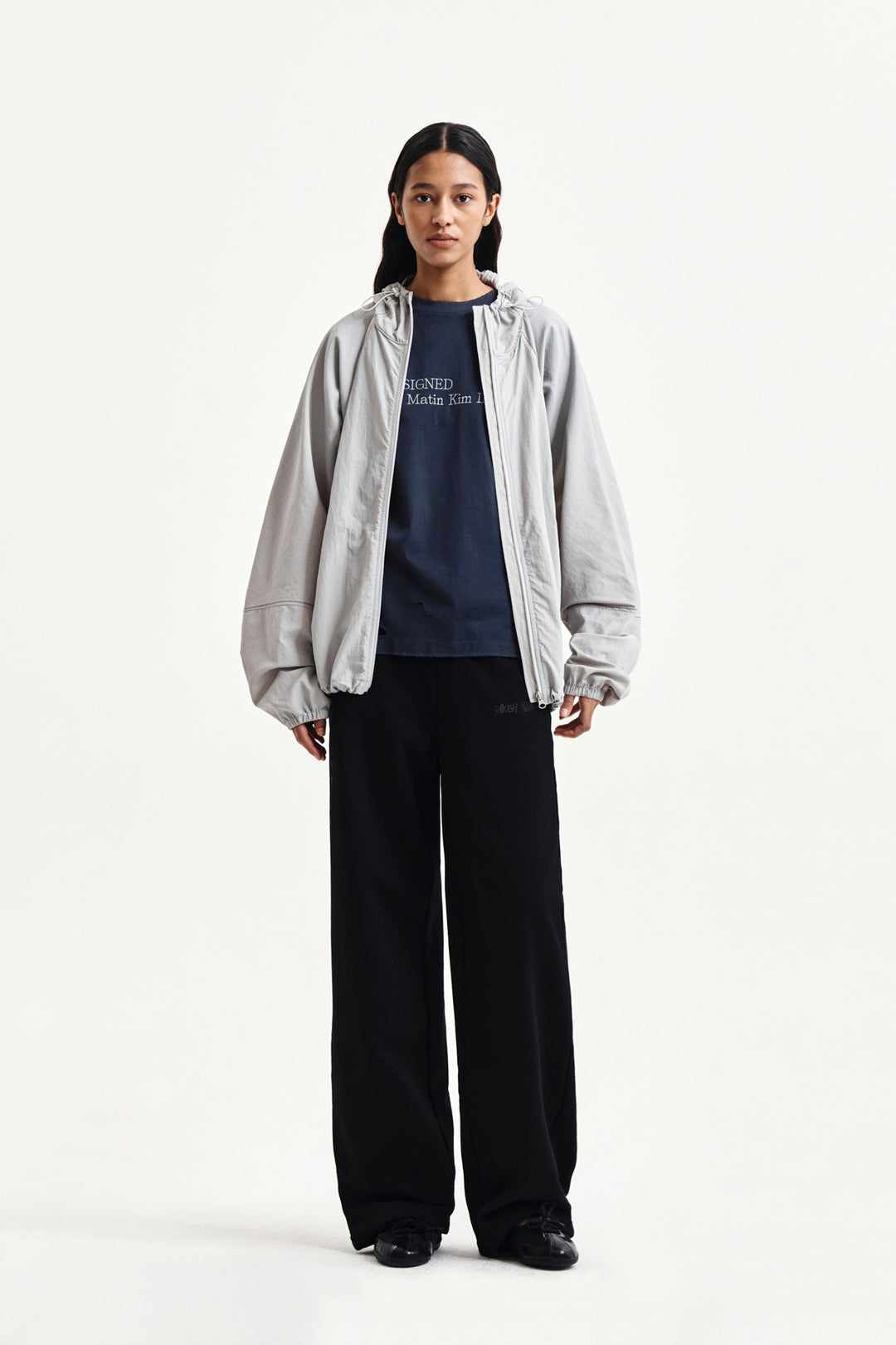 Matin Kim Back Logo Windbreaker — Light — Beige