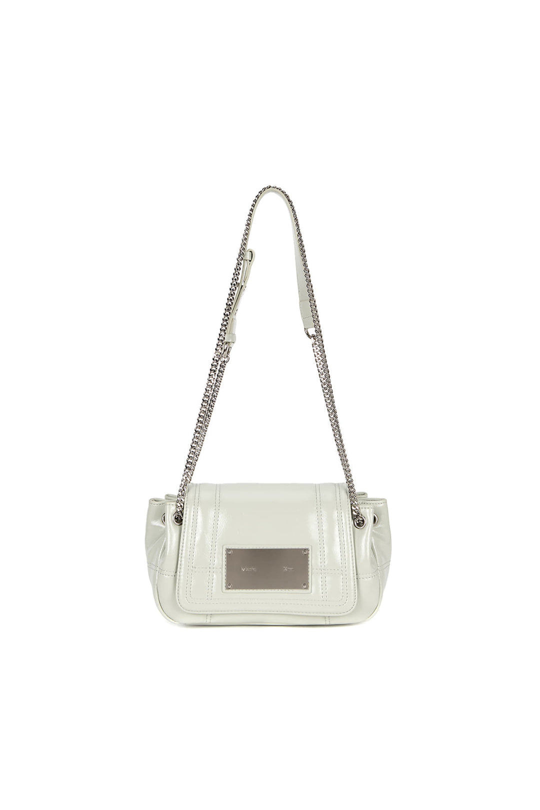 Matin Kim Glossy Quilting Small Chain Bag — Light Grey