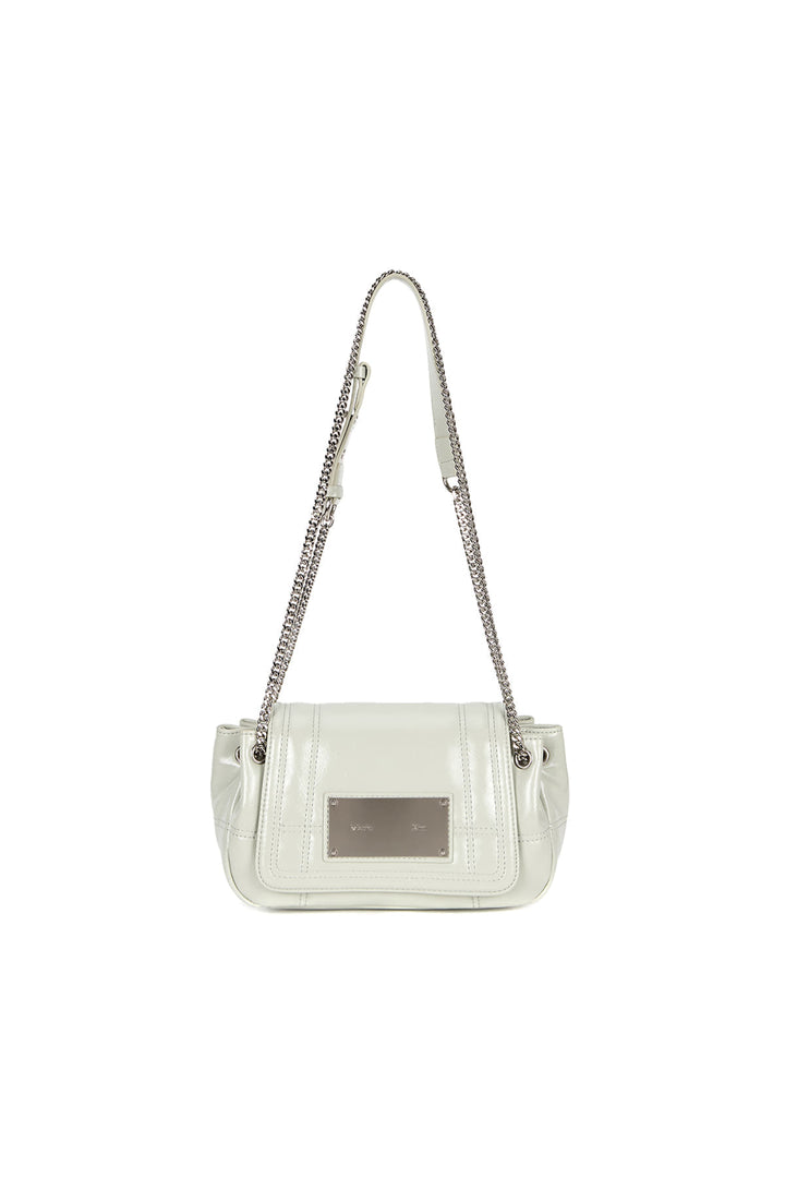 Matin Kim Glossy Quilting Small Chain Bag — Light Grey