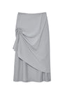 Matin Kim Shirring Layered Maxi Skirt — Light Grey