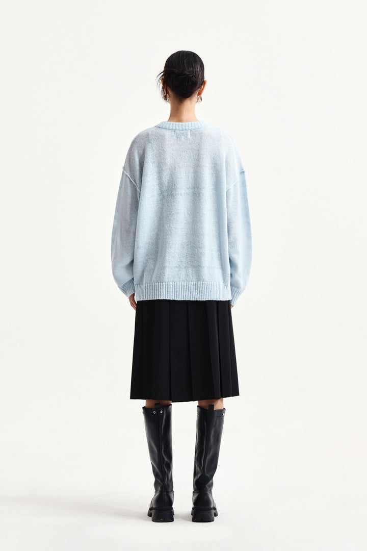 Matin Kim Belted Slit Pleat Skirt — Black
