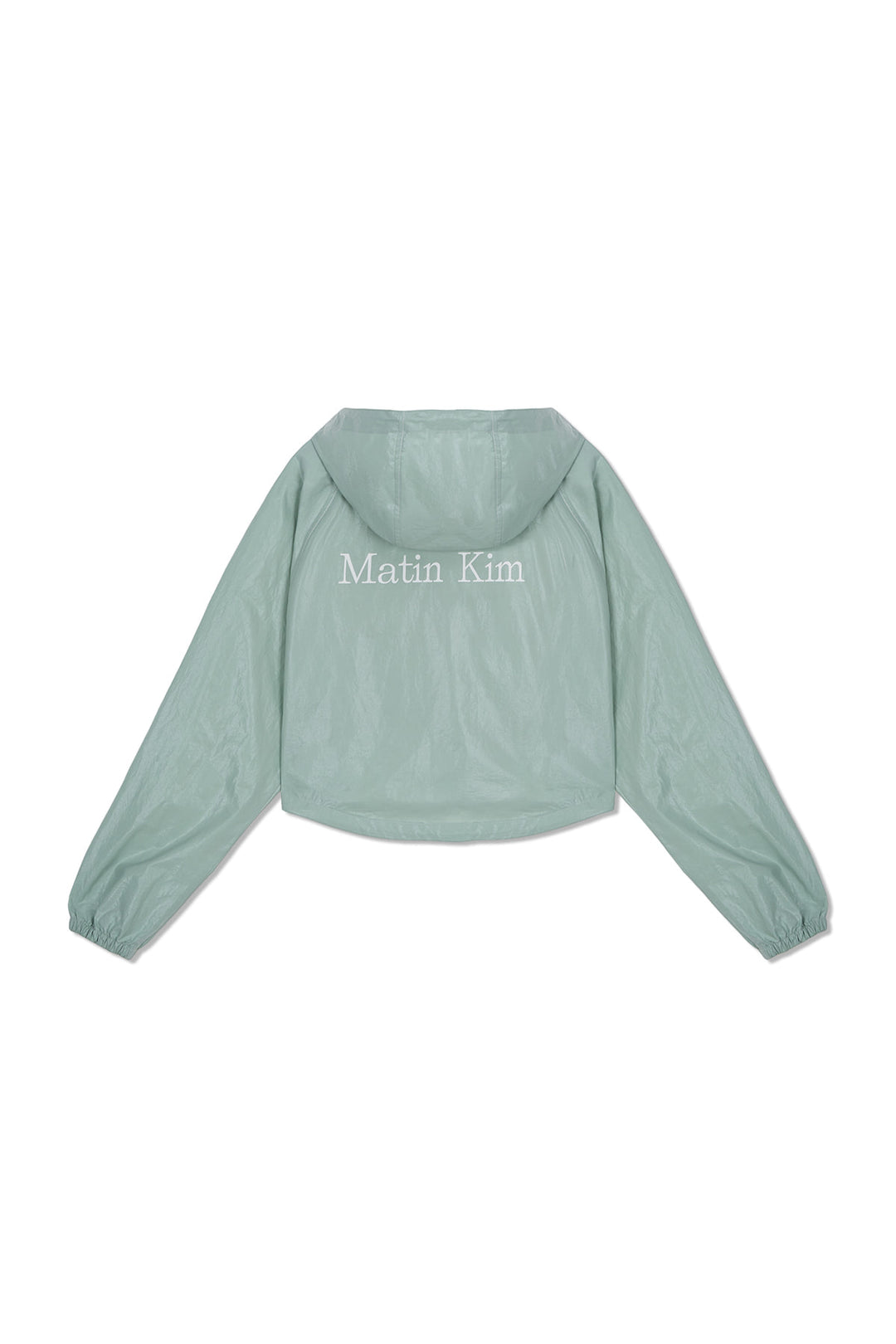 Matin Kim Crop Hoody Coating Jumper — Mint
