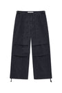 Matin Kim Patch Point Washed Cotton Pants — Charcoal