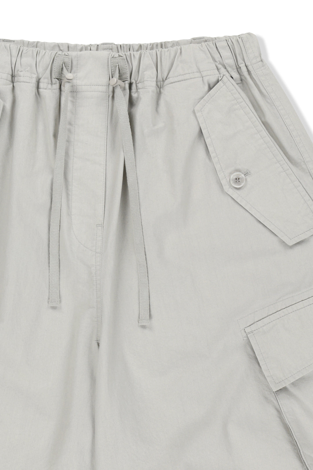 Matin Kim Washed Cotton Patch Pocket Bermudas — Light Grey
