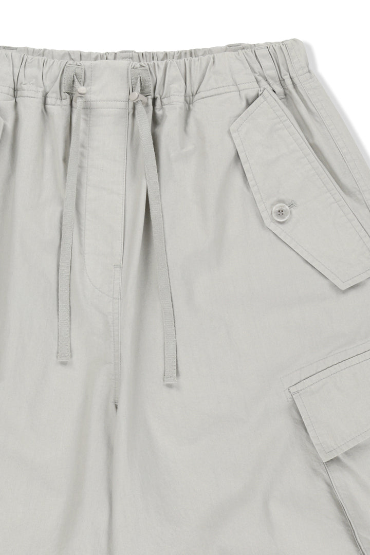 Matin Kim Washed Cotton Patch Pocket Bermudas — Light Grey