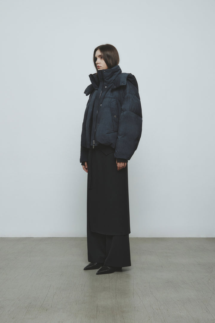 KIMMATIN Dying Effect Volume Puffer Down Jumper — Charcoal