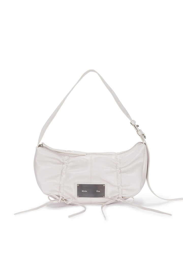 Matin Kim Half Shirring Ribbon Round Bag — Black