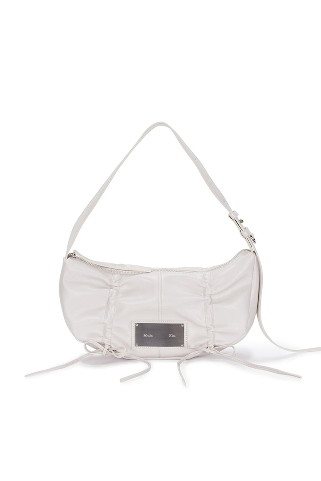 Matin Kim Half Shirring Ribbon Round Bag — Ivory