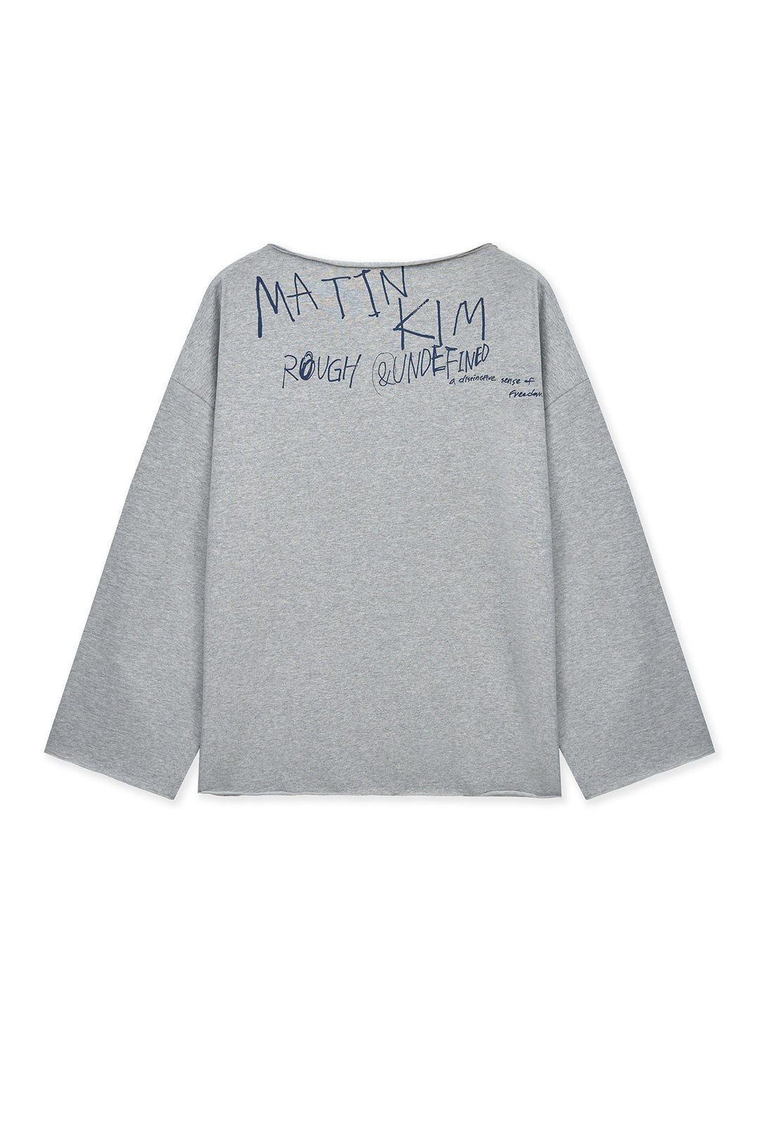 Matin Kim Raw Hem Boat Neck Top — Gray
