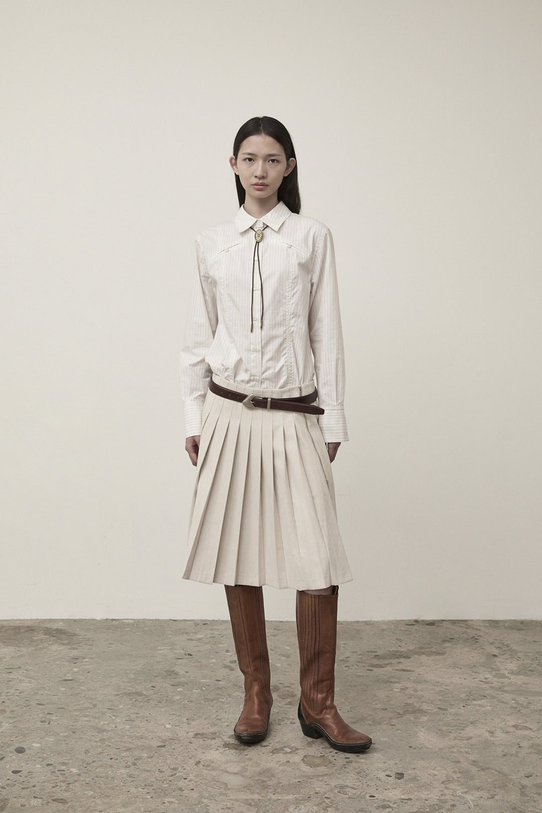 Matin Kim Pocket Line Point Shirt — Beige