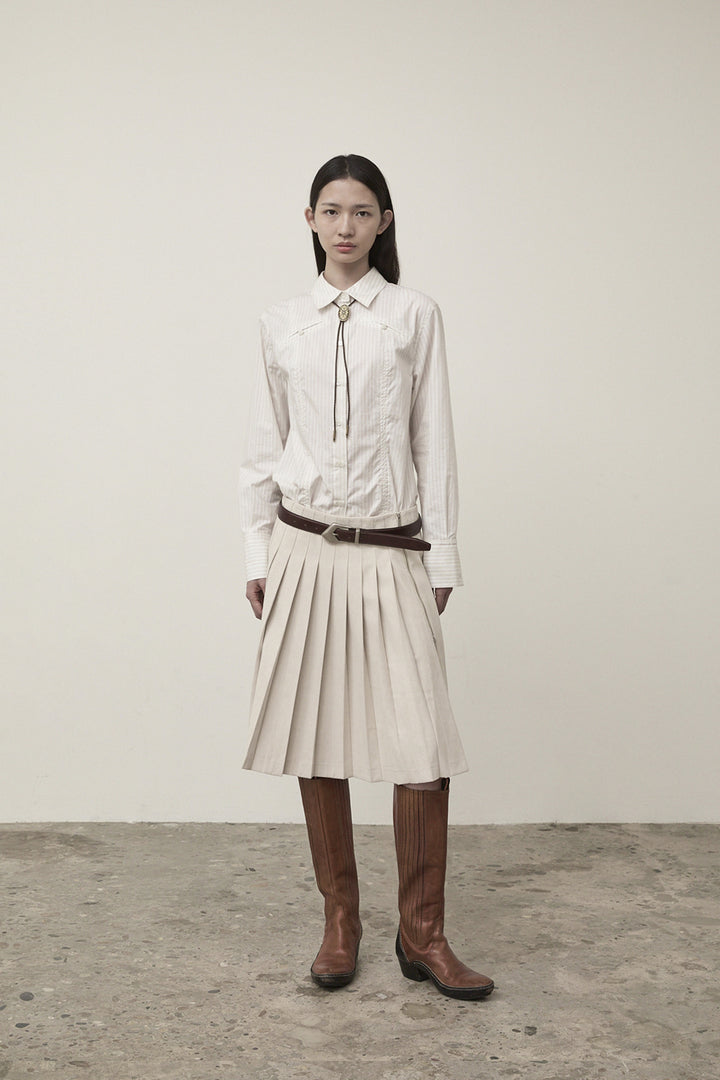 Matin Kim Pocket Line Point Shirt — Beige