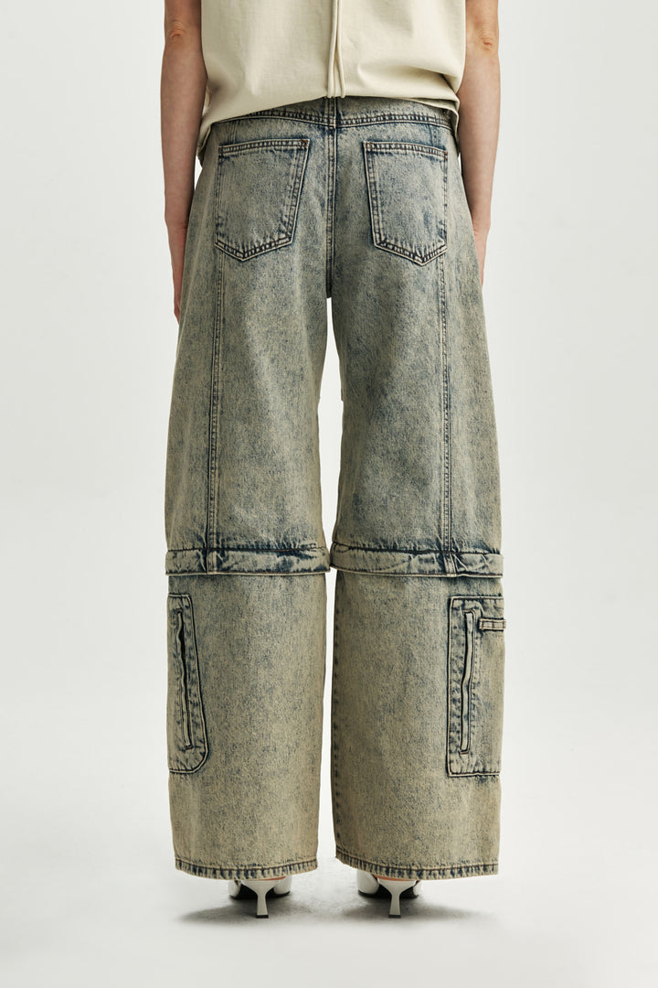 KIMMATIN Detachable Cargo Denim — Blue