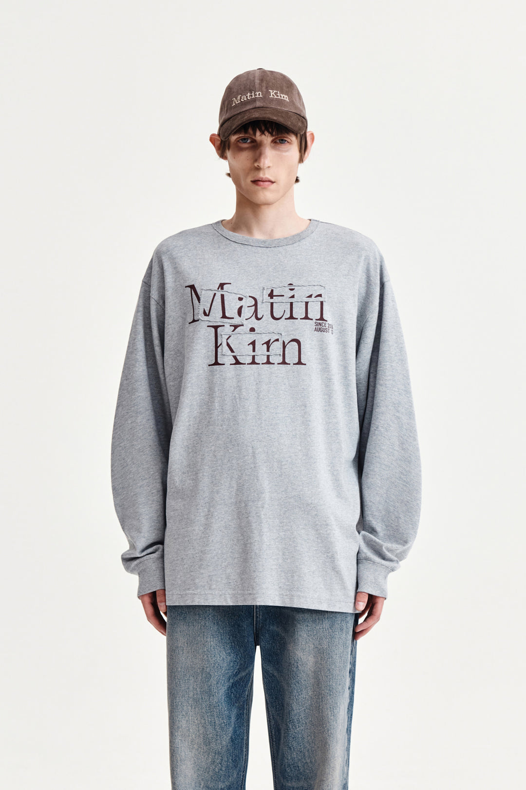 Matin Kim Patch Graphic Long Sleeve Top — Gray