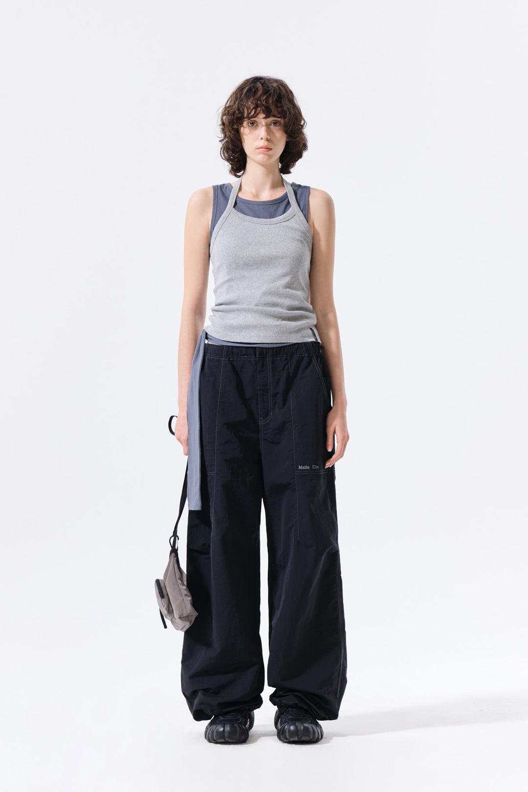 Matin Kim Multi Panel Parachute Pants — Black