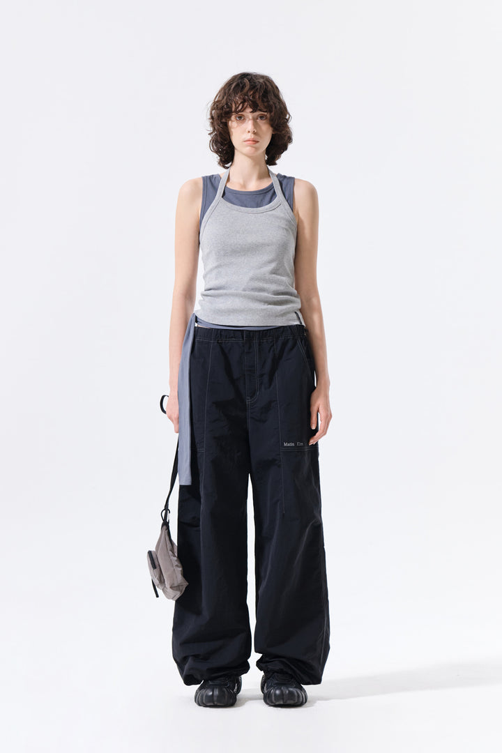 Matin Kim Multi Panel Parachute Pants — Black
