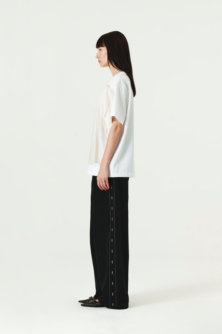 KIMMATIN Trompeloeil Printing Top — White