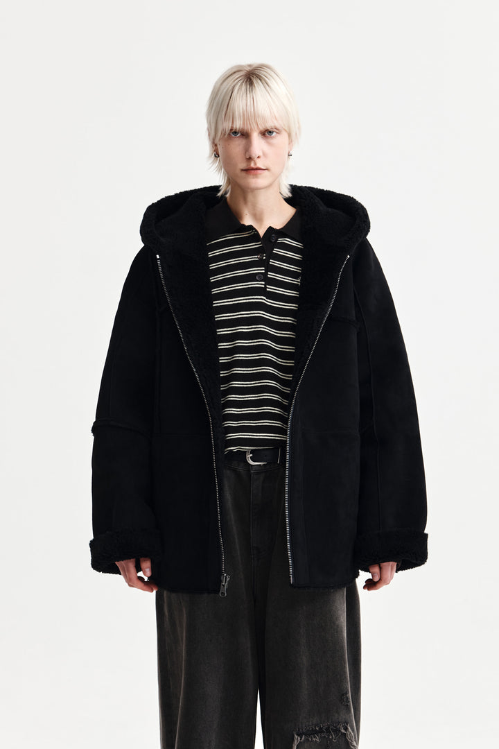 Matin Kim Reversible Hoody Mustang — Black