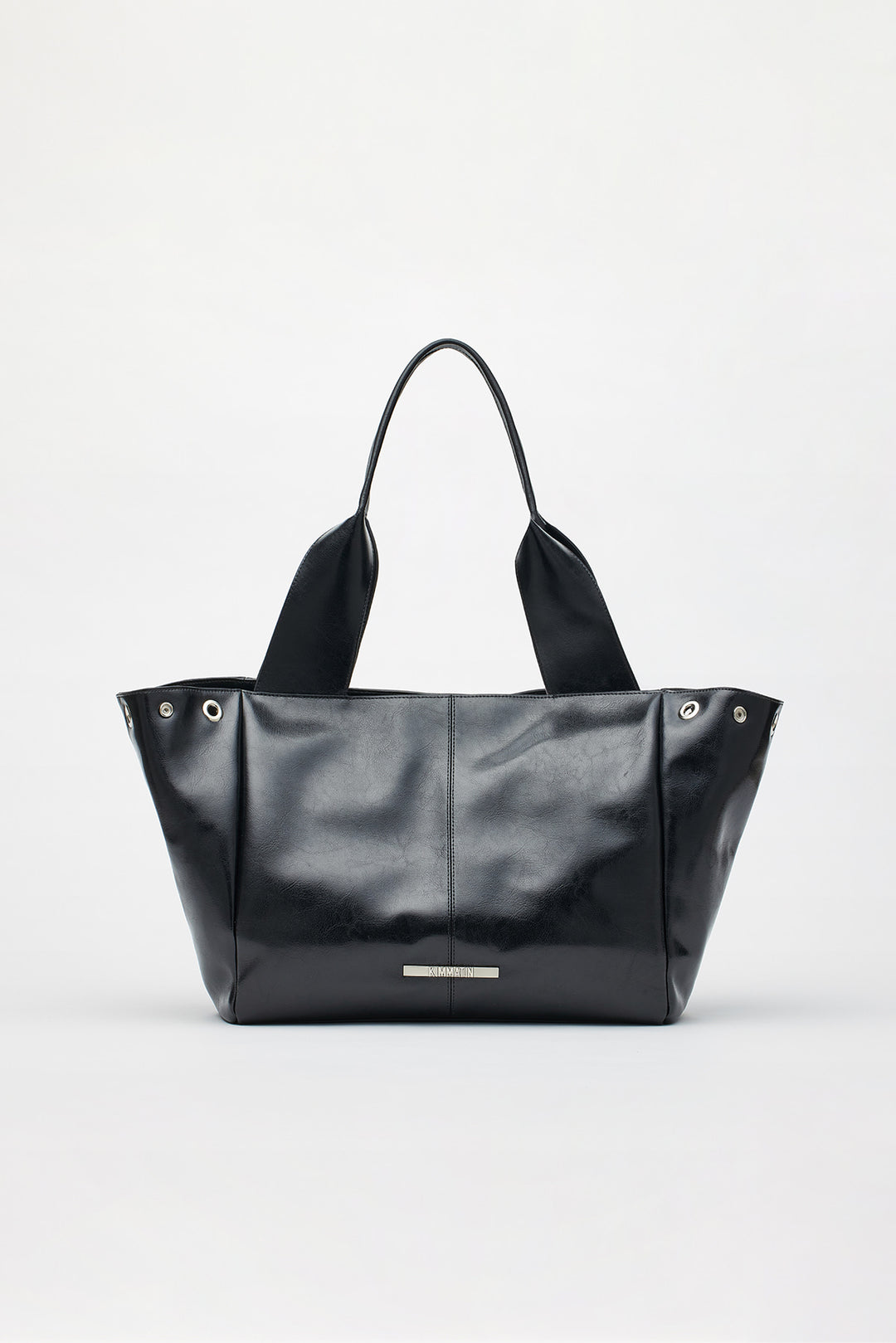 KIMMATIN Multi Pocket Leather Shopper — Black