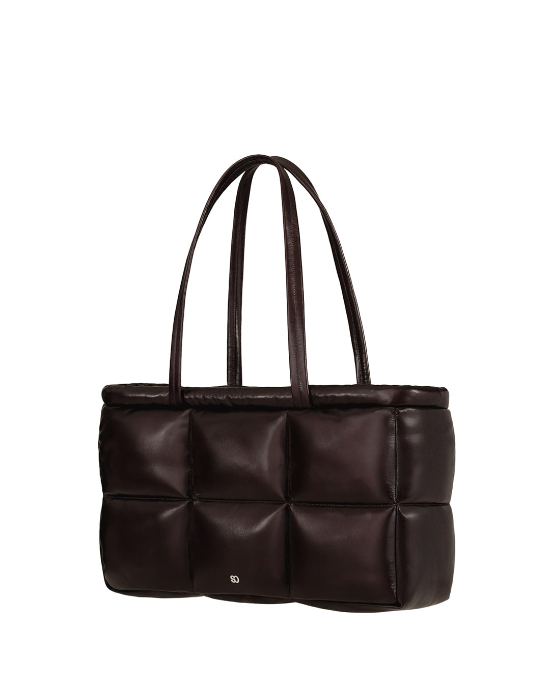 Stand Oil Bubble Bag — Padded Oblong Crossbody — Leathery Maroon