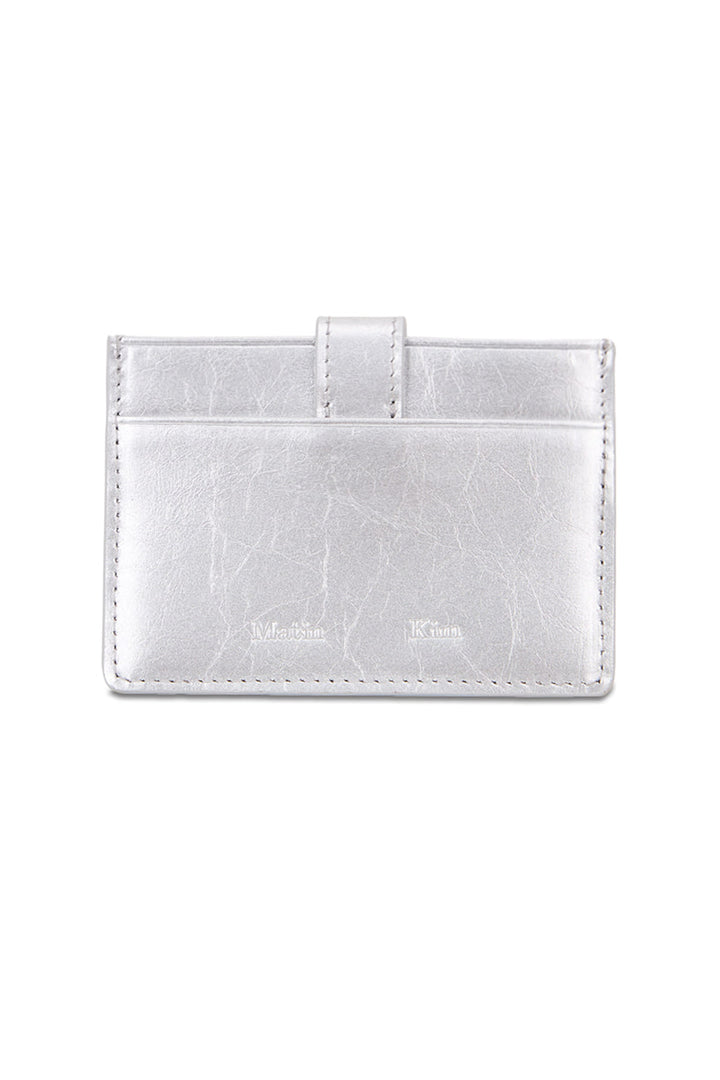 Matin Kim Western Buckle Card Wallet — Silver
