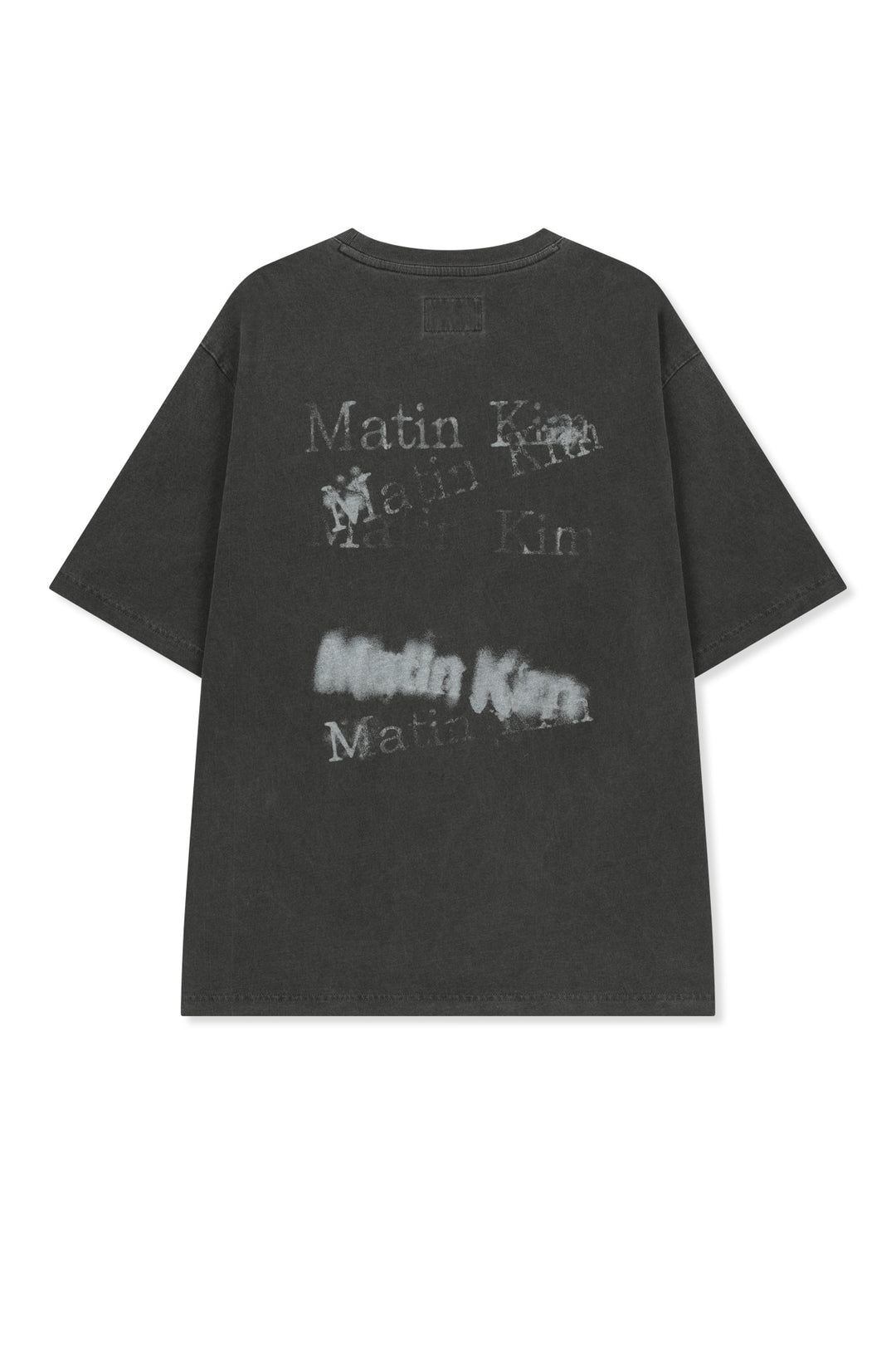 Matin Kim Pigment Graffiti Logo Tee — Charcoal