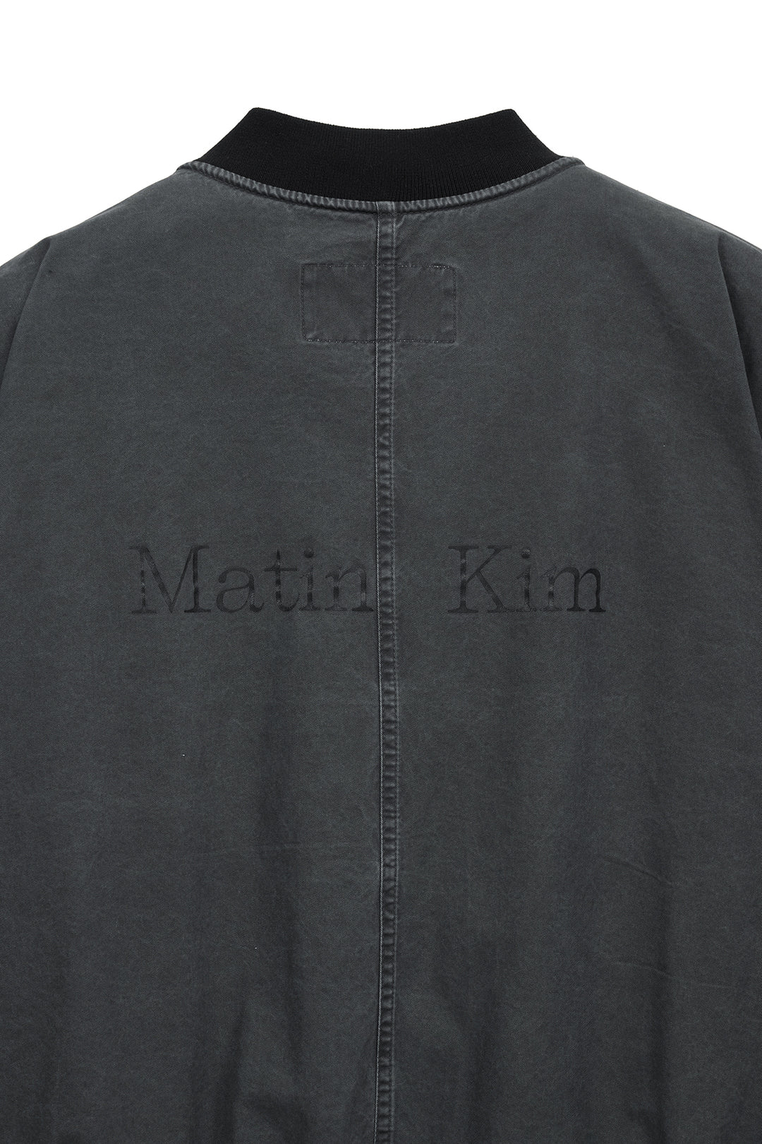 Matin Kim Vintage Washed Back Logo Jumper — Charcoal