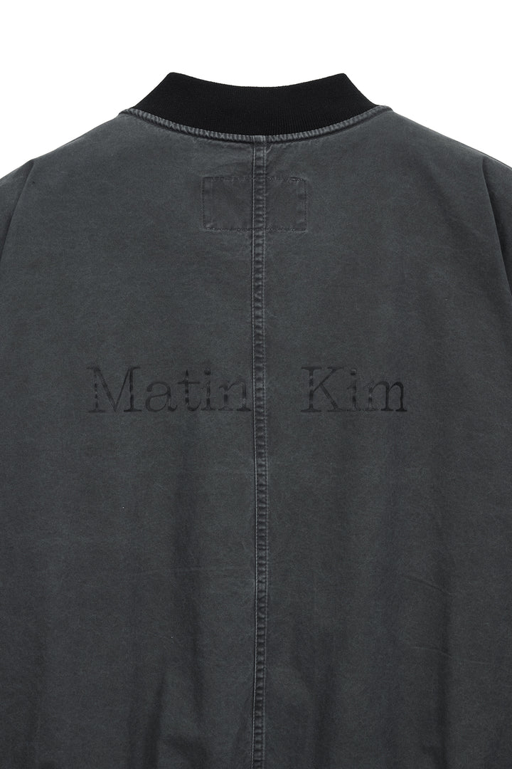 Matin Kim Vintage Washed Back Logo Jumper — Charcoal
