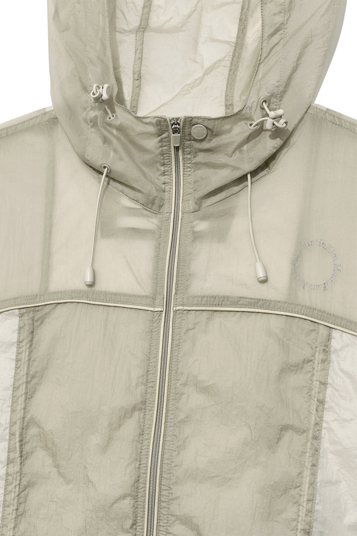 Matin Kim Hoody Point Crop Light Windbreaker — Beige