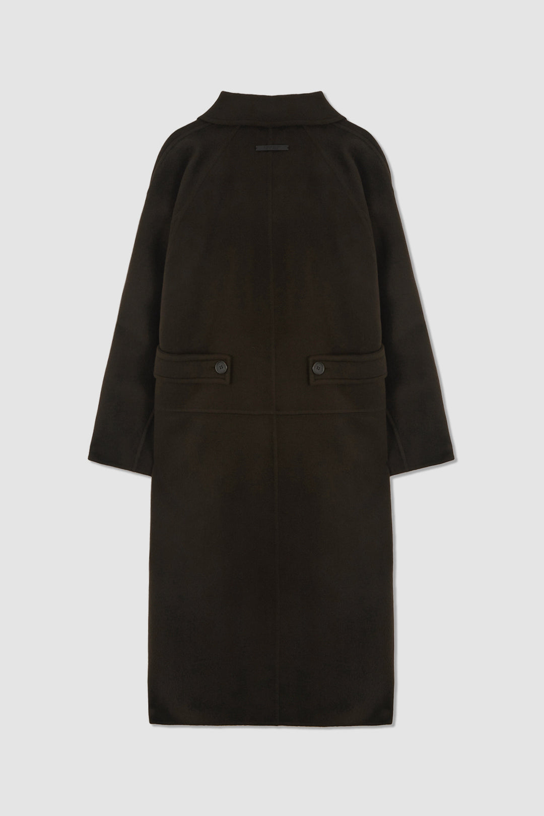 KIMMATIN Belted Double Wool Coat — Brown