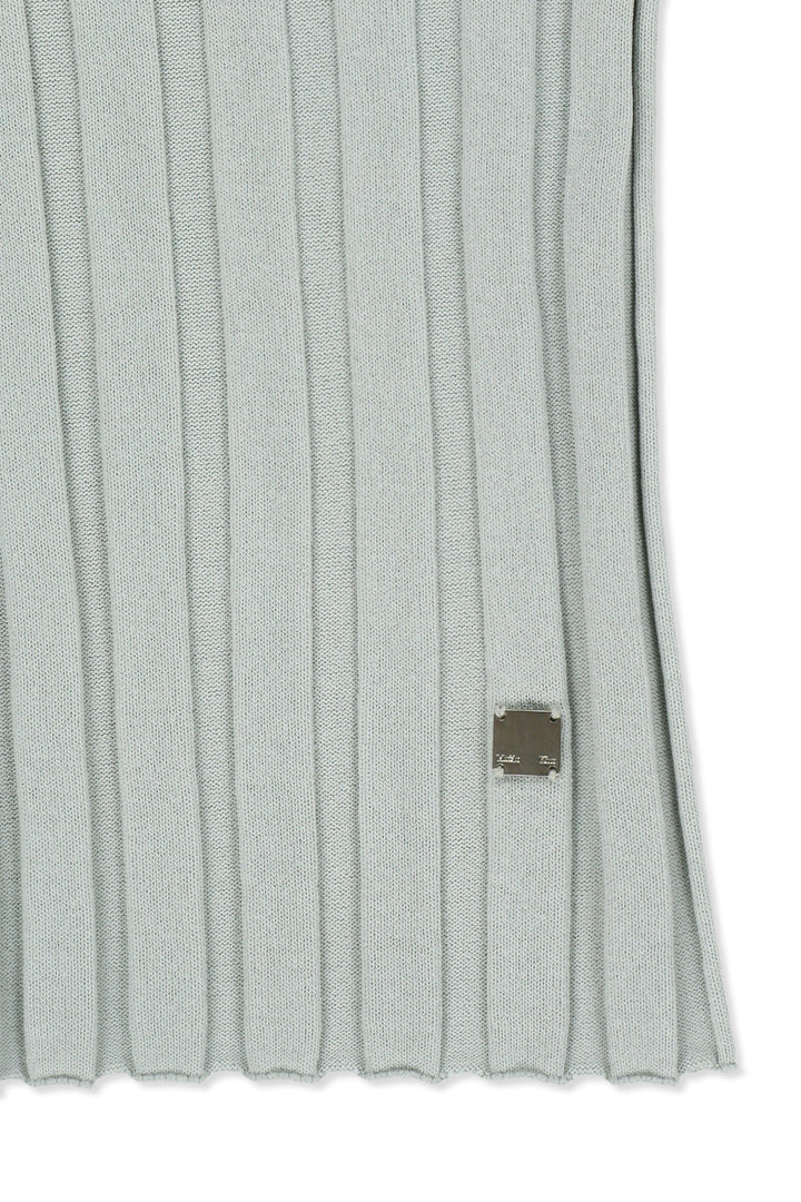 Matin Kim Cut Out Sleeveless Knit Top — Light Grey
