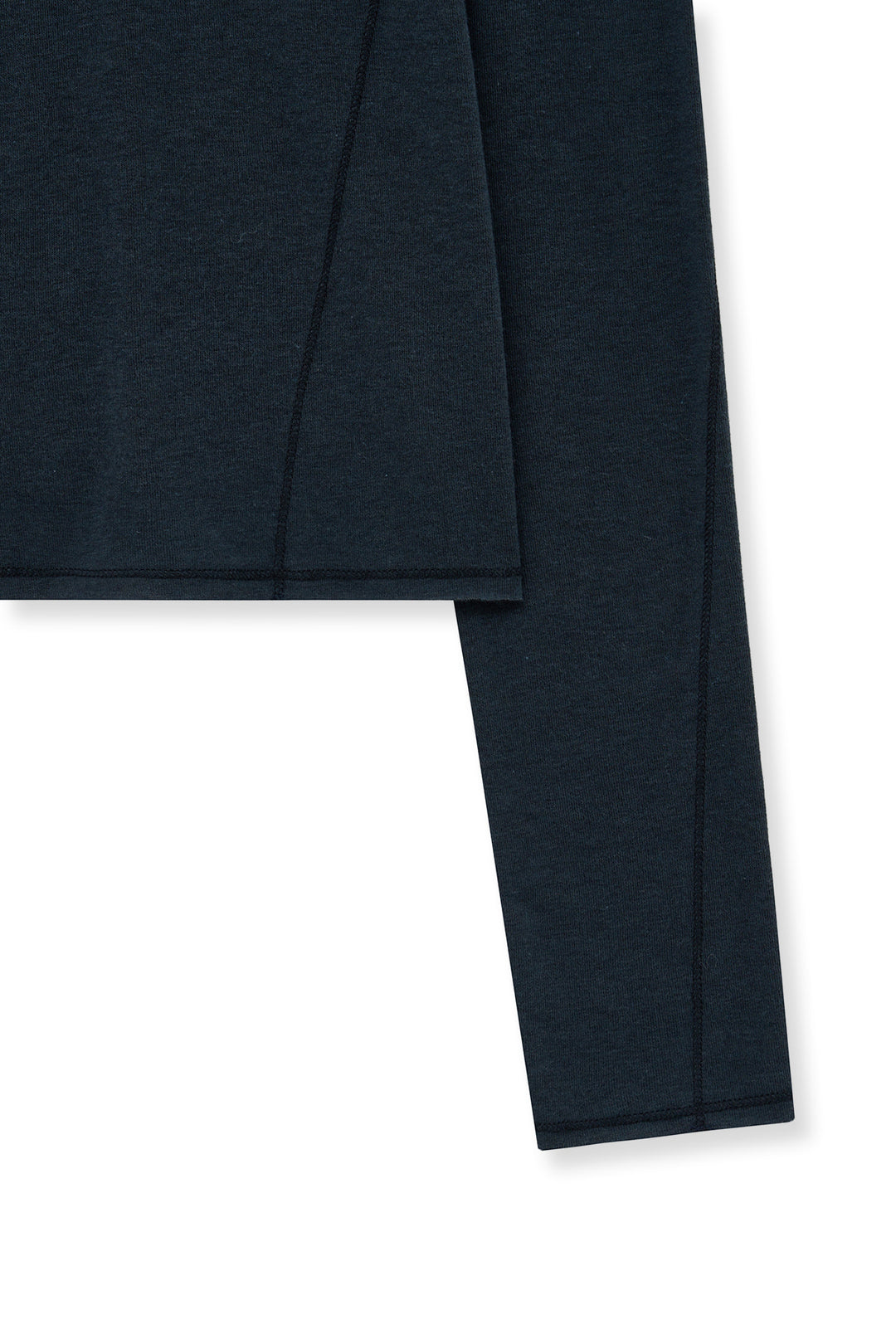 Matin Kim Button Slit Half Neck Top — Navy blue