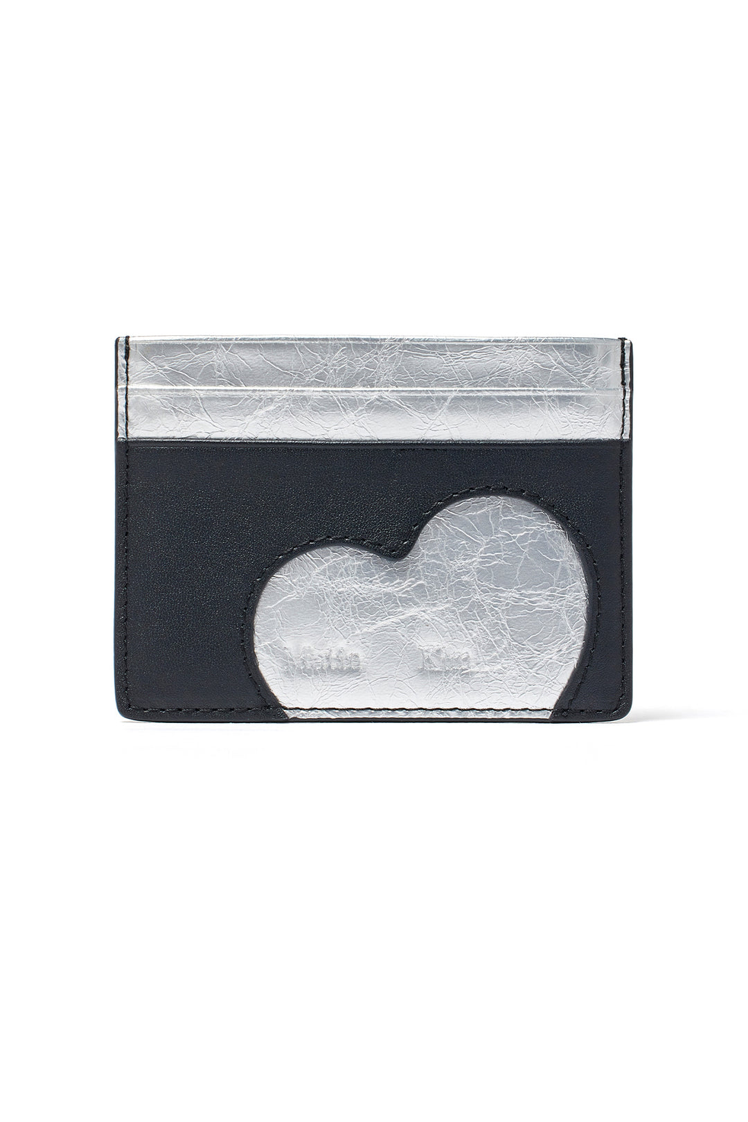 Matin Kim Heart Cut Out Card Wallet — Silver