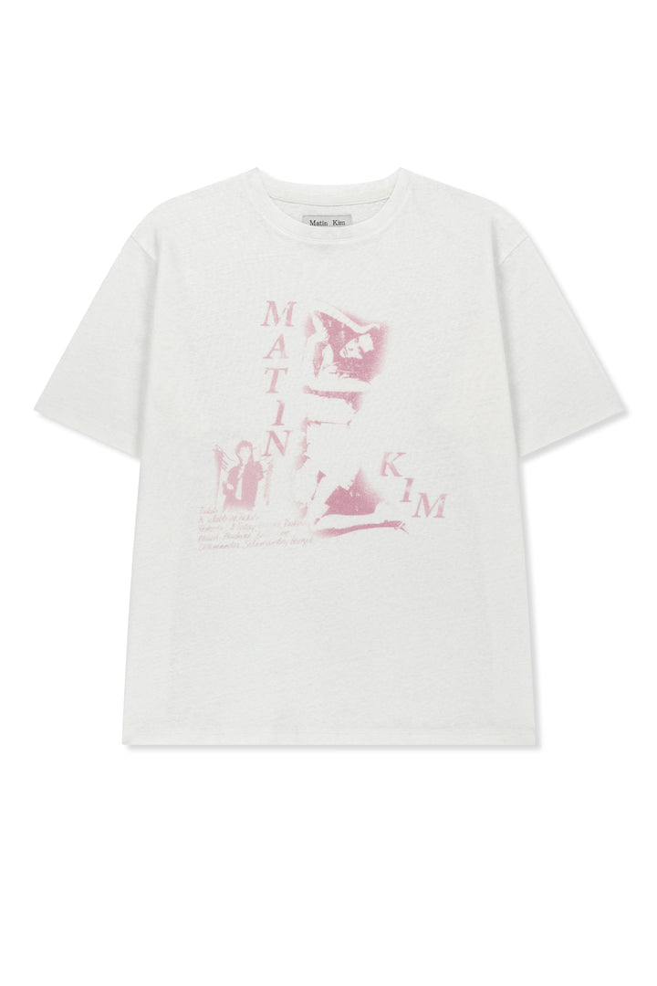 Matin Kim Portrait Graffiti Logo Top — White