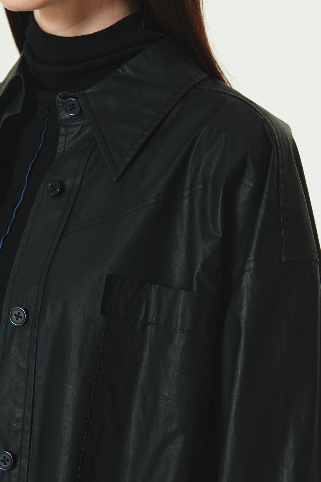 KIMMATIN Two Way Coating Shirt — Black