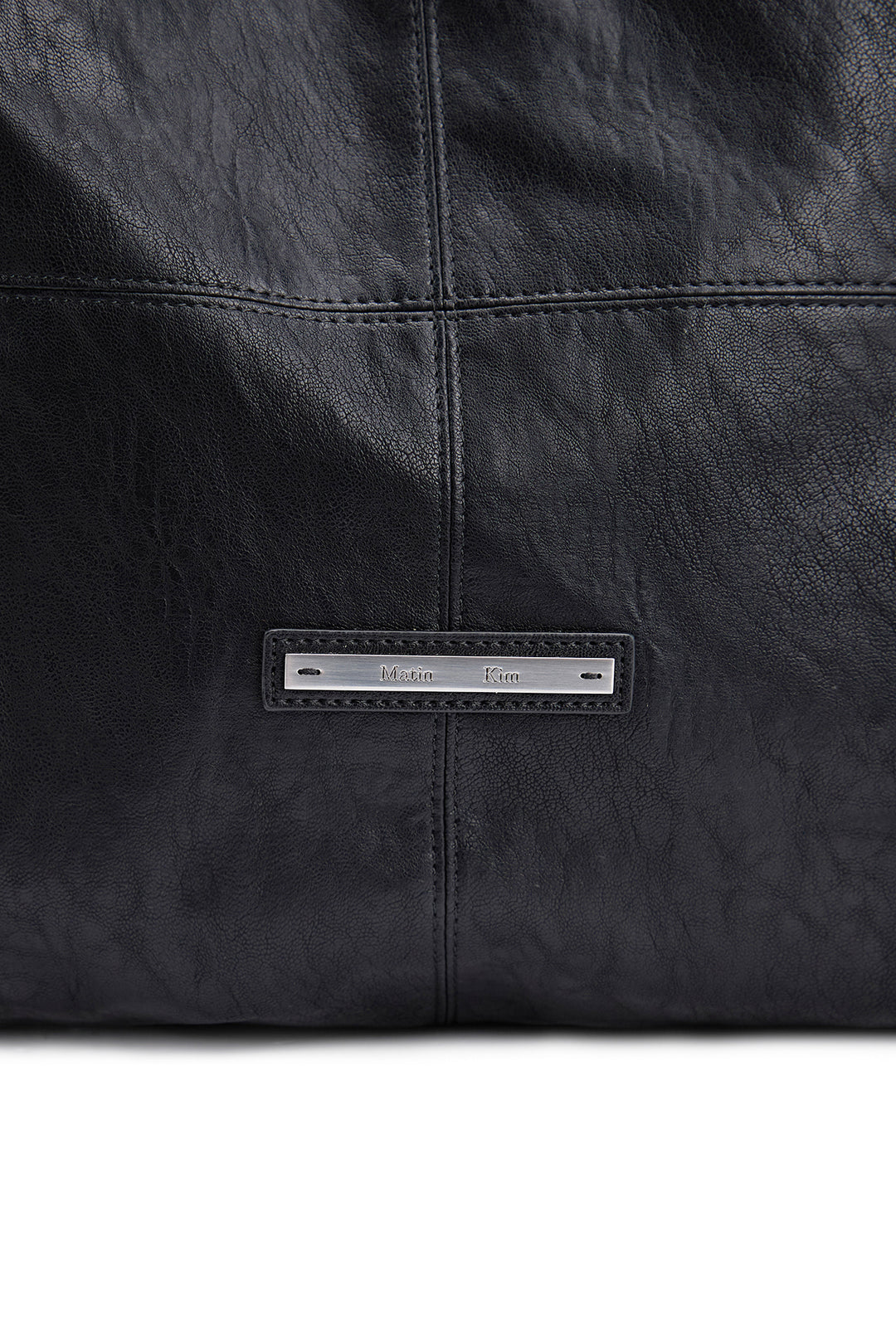 Matin Kim Side String Leather Shoulder Bag — Black