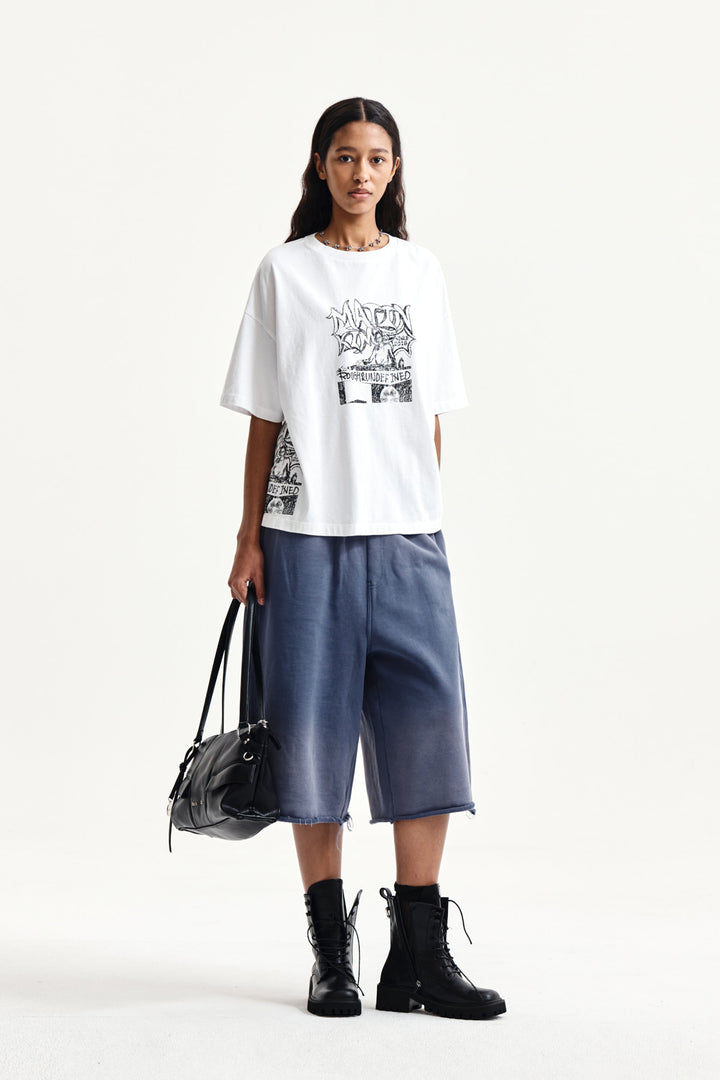 Matin Kim Vintage Graffiti Artwork Top — White