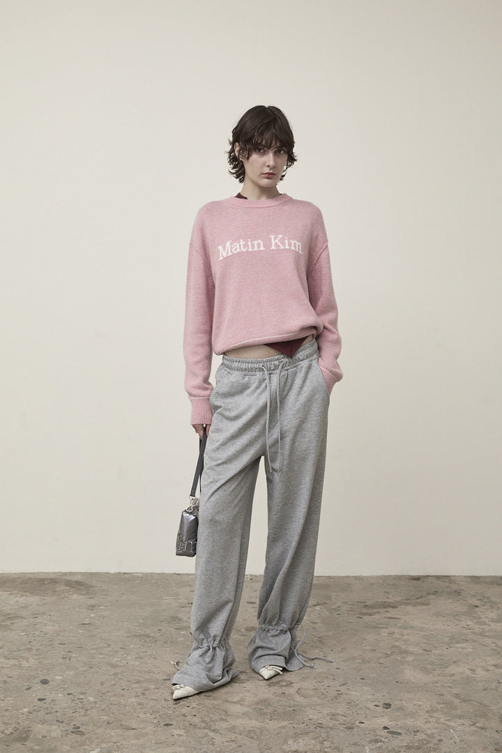 Matin Kim Color Trim Line Logo Pullover — Pink