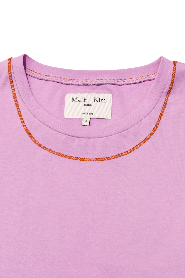 Matin Kim Stitch Point Small Logo Top — Pink