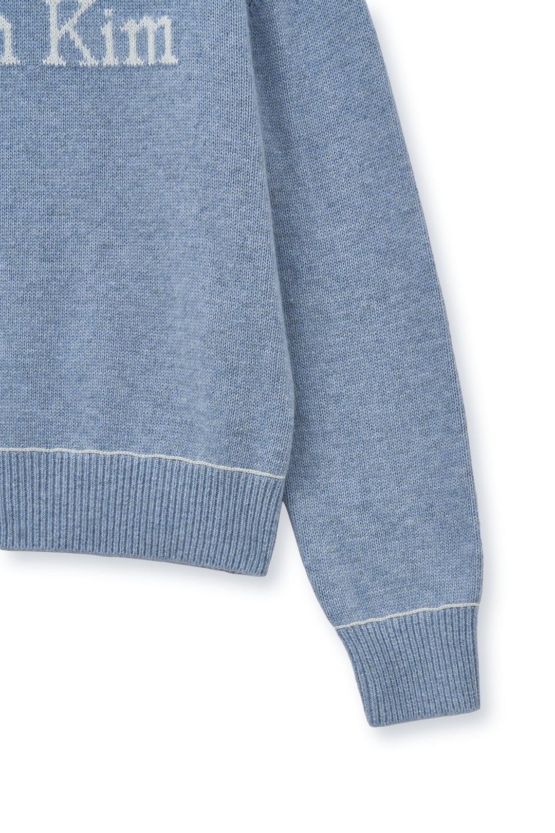Matin Kim Color Trim Line Logo Pullover — Light Blue