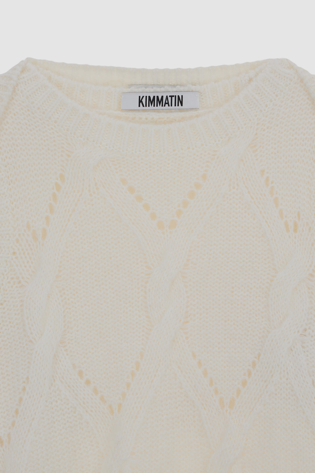KIMMATIN Bolero Layered Cable Knit Pullover — Ivory